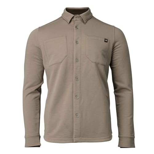 First Lite Men's Rugged Wool Field Shirt - Durable Merino Wool Hunting Midlayer - Walnut - Large