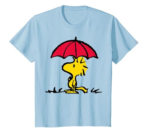 Image of Peanuts - Woodstock Umbrella Oversized T-Shirt, Youth, Baby Blue, Medium