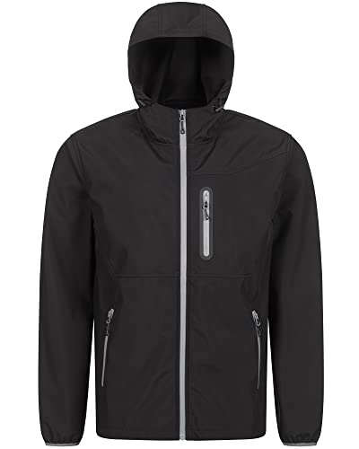 Preisvergleich Produktbild Morgenstern Regenjacke Herren Schwarz Wasserdicht Atmungsaktiv Winddicht Kapuze L