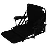 Bodenstuhl Camping Travel Chair Strand Stuhl Lehne, faltbar Armlehnen Seitentaschen Netztasche Tragegriff, Stahl schwarz, HxLxB 44x44x58 cm
