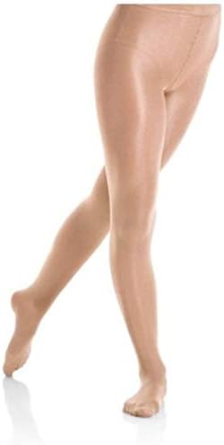 Mondor 3358 Footed Shimmer Figure Skating Tights - Light Tan - 10-12