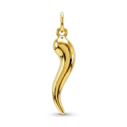 Gold Italian Horn Charm 10K Solid Gold