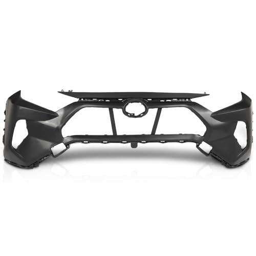 ANDPLAY Front Bumper Cover Fascia Compatible with Toyota RAV4 2019 2020 2021 2022 2023 2024, w/o Parking Aid Sensor Holes 521194A916, TO1000451 Black