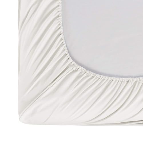Image of 100% Cotton Percale Sheets Full Size - 200 Thread Count, Breathable & Crisp Cool, Deep Pocket up to 17 inch Fitted Sheet, 4-Piece Bedding Set Hotel-Luxury Feel Bed Sheet Set(Ivory, Full)