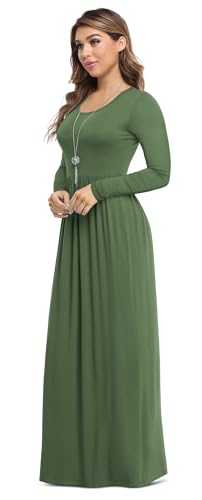 Image of VIISHOW Women's Long Sleeve Loose Plain Maxi Dresses Casual Long Dresses with Pockets