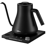 Electric Kettle Gooseneck Offacy, Exact Temp Control & Hold Mode, Fast Pour-Over Coffee & Tea, Premium 304 Stainless Steel, Matte Black Finish
