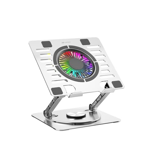 C3Tech Base refrigerada Gamer para Notebook, NBC-1000SI 17,3', Cinza, com rotação de 360°, Ajustes de inclinacao, com iluminacao RGB em 10 modos