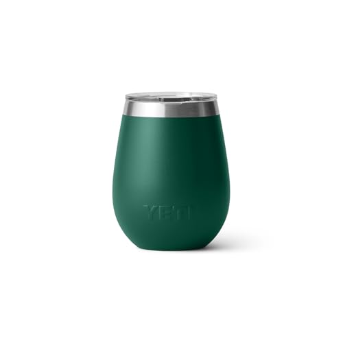Image of YETI Rambler 10 oz Wine Tumbler, Vacuum Insulated, Stainless Steel with MagSlider Lid, Black Forest Green