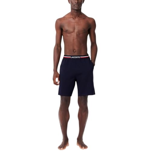 Lacoste Men's Striped Waist Long Boxer Briefs