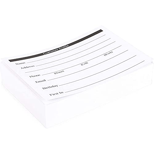 Okuna Outpost Client Profile Cards - 6 x 4 in, White, 100-Pack - Salon & Hairdresser Client Record and Contact Info Cards for Stylists