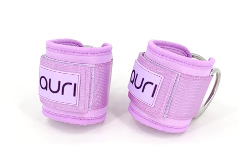 Auri Fit Padded Ankle Strap with Stainless Steel D-Ring - Plush, Luxury, Aesthetic Neoprene for Comfort and Support for Glute, Leg, & Booty Workouts - Cable Exercise Machines, Kickback, Leg Extension, Hip Abductor (Luna - Pair) — view 2