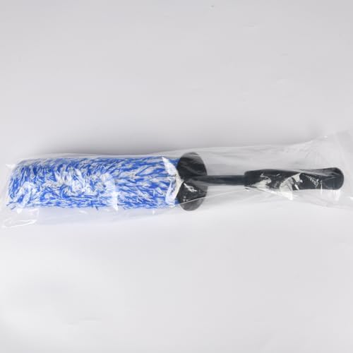 URAQT Szczotka do Czyszczenia Felg Samochodowych, 40CM Koła Szczotkowe z Mikrofibry, Szczotka do Felg Samochodowych do Wysokiej Jakości Felg Aluminiowych (niebieski i biały)