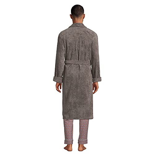 Lands' End Mens Calf Length Terry Robe Rich Steel Regular Small #TOP1