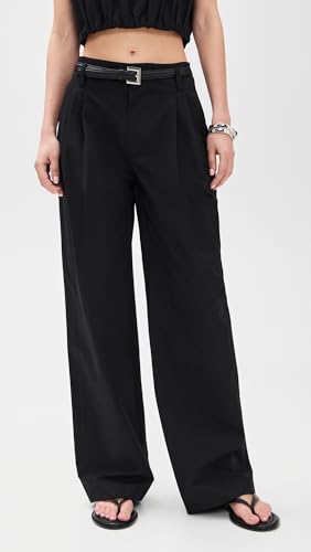 Vince Women's High Rise Pleated Wide Leg Trousers2