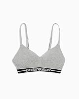 Emporio Armani Women's Everyday Cotton Padded Soft Contour Bra, Light Grey Melange, Large