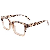 COASION Blue Light Blocking Eyeglasses Classic Thick Square Rim Frame Eyewear for Women Men (Leopard