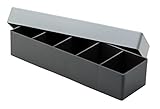 Gepe 453502 5-Compartment Storage Box with Lid for 3mm Thick Slide Mounts, Grey