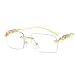 DLSM Lunettes de soleil carrées sans cadre décoratives léopard couleur hommes et femmes lunettes de soleil en métal en forme de tête de léopard rétro adaptées aux sports de plein air pêche alpinism