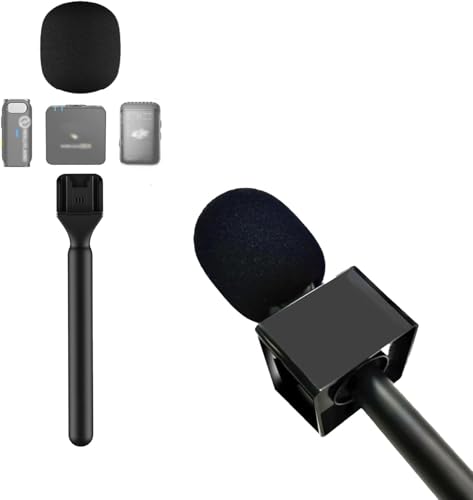 Image of Interview PRO Mic Handle Adapter with Black Flag & Foam Windshield
