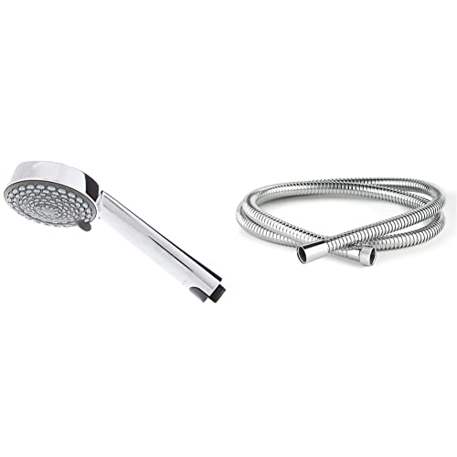 Aqualisa 901506 Harmony Handset/Shower Head, Chrome, Grey & 164516 Shower Hose, 1.5m, Chrome-Plated Stainless Steel, 1.69 in*12.63 in*8.3 in