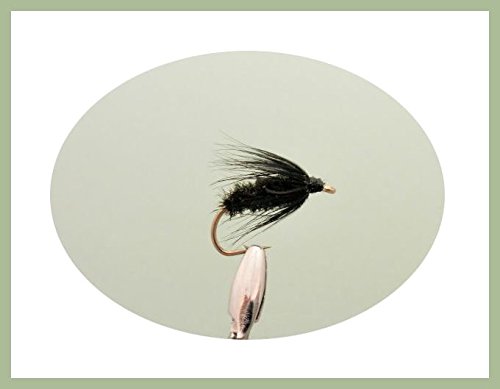 6 Pack of Black & Peacock Spider Wet Fishing Flies, Choice (Mixed)