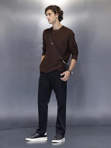 Image of WROGN Men's Cotton Stretch Trousers | Relaxed Fit