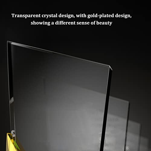 Glass Crystal Award Trophy,Gold Trophies, Personalized Achievement Trophy With Presentation Case & Free Engraving For Competition Parties (Color : Gold, Size : 11.5x25cm)