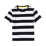[LSMUDKINGDOM] ボーダー tシャツ キッズ 半袖 バイカラー 黒白 100