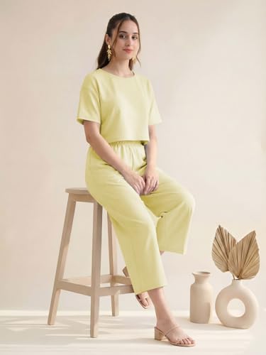 Image of Leriya Fashion Co-ord Set for Women Stylish - Trendy Korean Summer Travel Outfit | Lightweight Two Piece Dress for Beach & Holiday Look | Casual Style Textured Dress for Woman