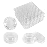 50 unidades de 3 g transparente redondo pequeño de plástico cosmético contenedor para maquillaje labial bálsamo polvo muestra al por mayor tarros de crema a granel con tapas transparentes contenedores