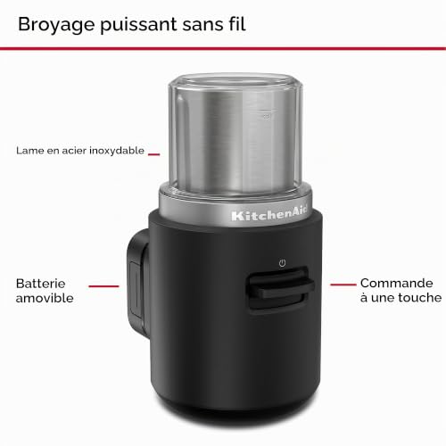 Moulin À Café KitchenAid 5KBGR111BM – Sans Fil, Capacité 113 g - vue 9