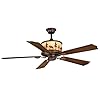 VAXCEL Yellowstone Rustic Moose Indoor Ceiling Fan LED Motor Housing Light and Remote 56W Bronze Bulbs Included