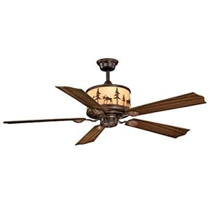 VAXCEL Yellowstone Rustic Moose Indoor Ceiling Fan LED Motor Housing Light and Remote 56W Bronze Bulbs Included
