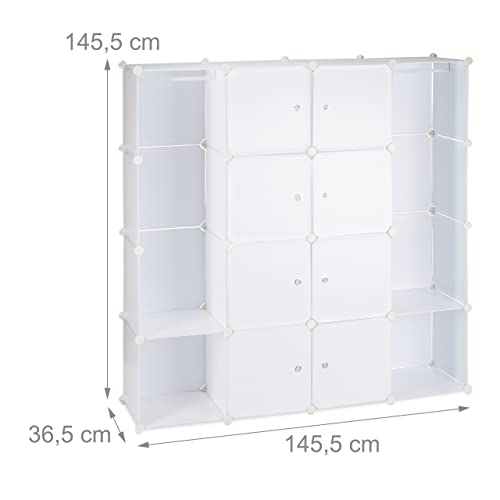Étagère cubes rangement penderie modulable plastique blanc 12 compartiments - 4