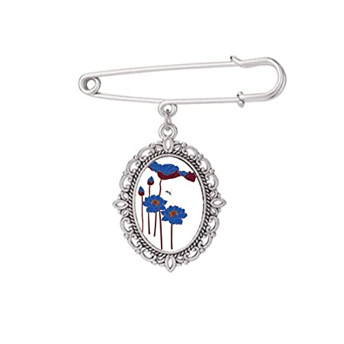 Broche libellule et fleur de lotus bleu M : le cadeau d'anniversaire symbolique pour femme raffinée