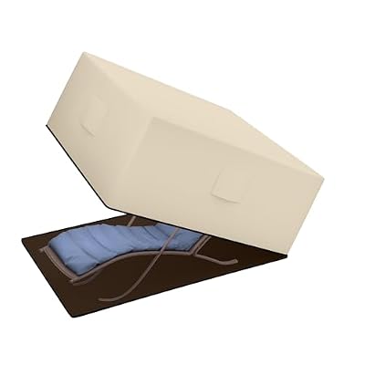 HDCAXKJ Patio Furniture Covers Waterproof Outdoor Chaise Lounge Cover Heavy Duty Lounge Chair Cover with Zipper Weatherproof Patio Pool Chairs Sofa Protector (80"L x 33"W x 35"H, Beige & Brown)
