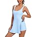 Cecinlyn Womens Tennis Dress Built in Shorts Athletic Dress with Pockets for Golf Workout Active,Blue,M