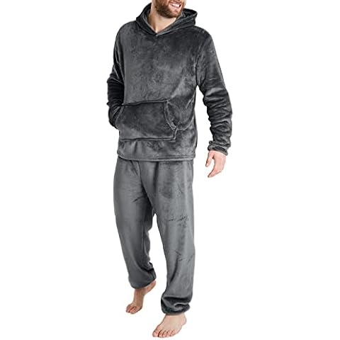 Beokeuioe Pijama de Forro Polar para Hombre Cover