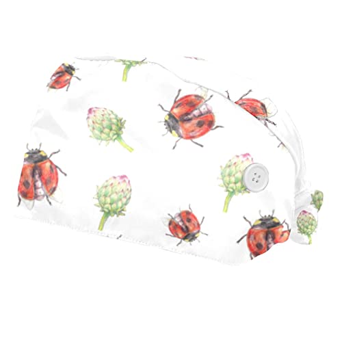 Chapeaux bouffants à motifs de coccinelles JDEZ : ajustables et unisexes