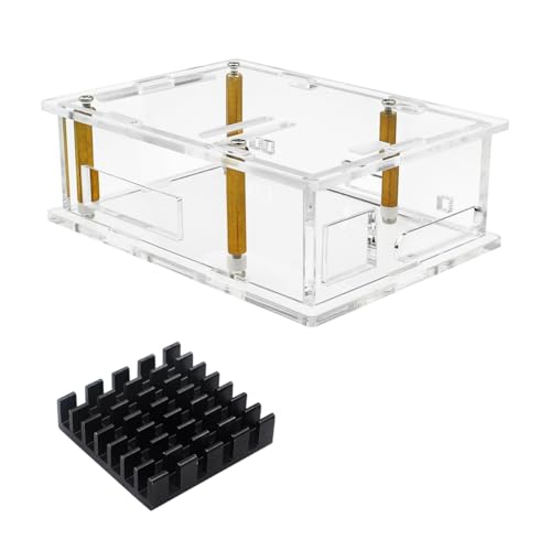 OSJYEGW ESP32-P4開発ボード用アクリルケース、-For ESP32P4-M3用透明保護エンクロージャー、ヒートシンク付き