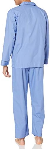 Hanes mens Woven Plain-weave Pajama Set, Blue, 4X US — view 6