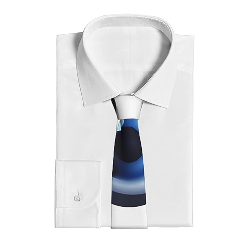 Kururi Tie Evil Eyes Print Men'S Silk Soft Necktie Great For Weddings Groom Groomsmen Missions Dances Gifts