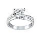SilverDia 1 Ct Trillion Cut Diamond Classic Solitaire Engagement Ring For Women 14k White Gold Plated Solitaire Ring 925 Sterling Silver Handmade Wedding Ring Customized Anniversary Gift For Her