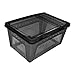 Leefasy Reptile Terrarium Reptiles Cage Tortoise Terrarium Breathable Turtle Tank Reptile Breeding Box for Frog Snake Lizards, Black