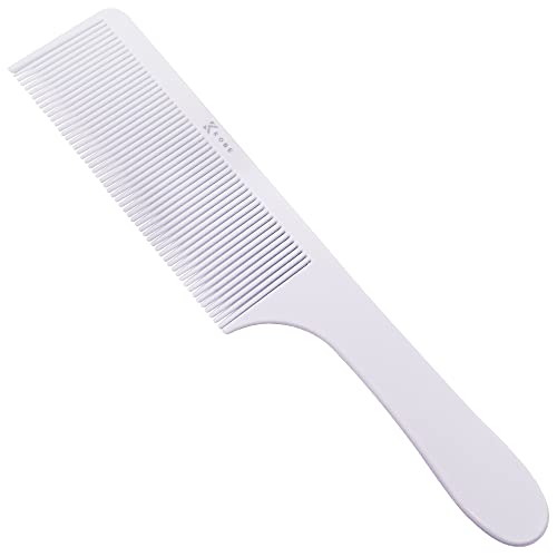 Kobe Professional Flat Top Fading Comb - White Plastic Durable and Flexible Fade/Blending Comb - Ideal Barber's Hair Blending Tool