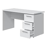 ok Dmora Petropolis - Scrivania 2 Cassetti, Un\'anta: 138x60x74h cm, Bianco