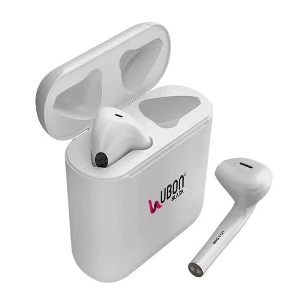 Single Ubon BT50 Earbud removed from charging case