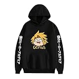 NBYS Unisex Anime My Hero Academia Hoodie Sweatshirt Kaminari Denki Print Jumper Top A-Black M