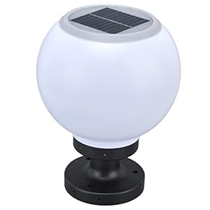 Outdoor Solar Lights, Round Ball Waterproof Solar Outdoor Column Lamp Villa Hek LED Post Light Globe Outdoor Post Lantaarn voor Yard Patio Walkway Tuindecoratie, Landschap Pad Lights
