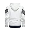 Wirltte Mens Hoodie Zip up Hoodies Color Block Hooded Sweatshirt Long Sleeve Patchwork Tops with Pockets White XXL #4